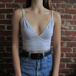 UO Baby Blue Gingham Crop Top